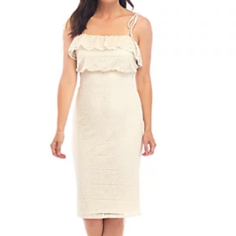 120. June & Hudson Lace Dress in Cream, Size Small